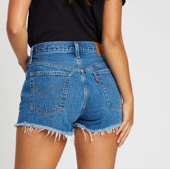 Levi's 501 High Rise Shorts Oxnard Athens Sz 27 Nwt - Picture 3 of 16